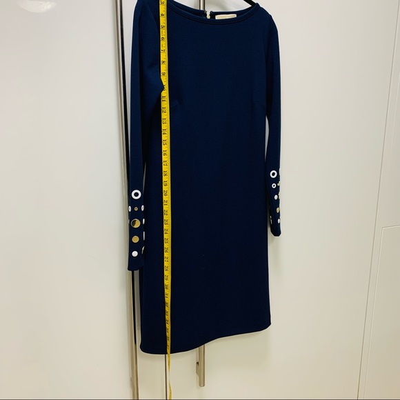 NWOT Michael Kors Navy Dress w/Sleeve Embellishments Size XS - Picture 8 of 12